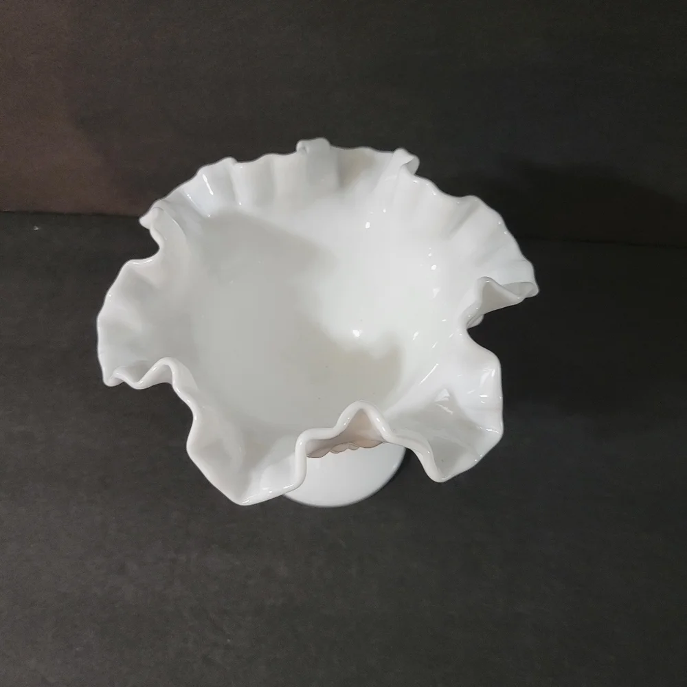 Vintage Fenton Hobnail Milk Glass Compote